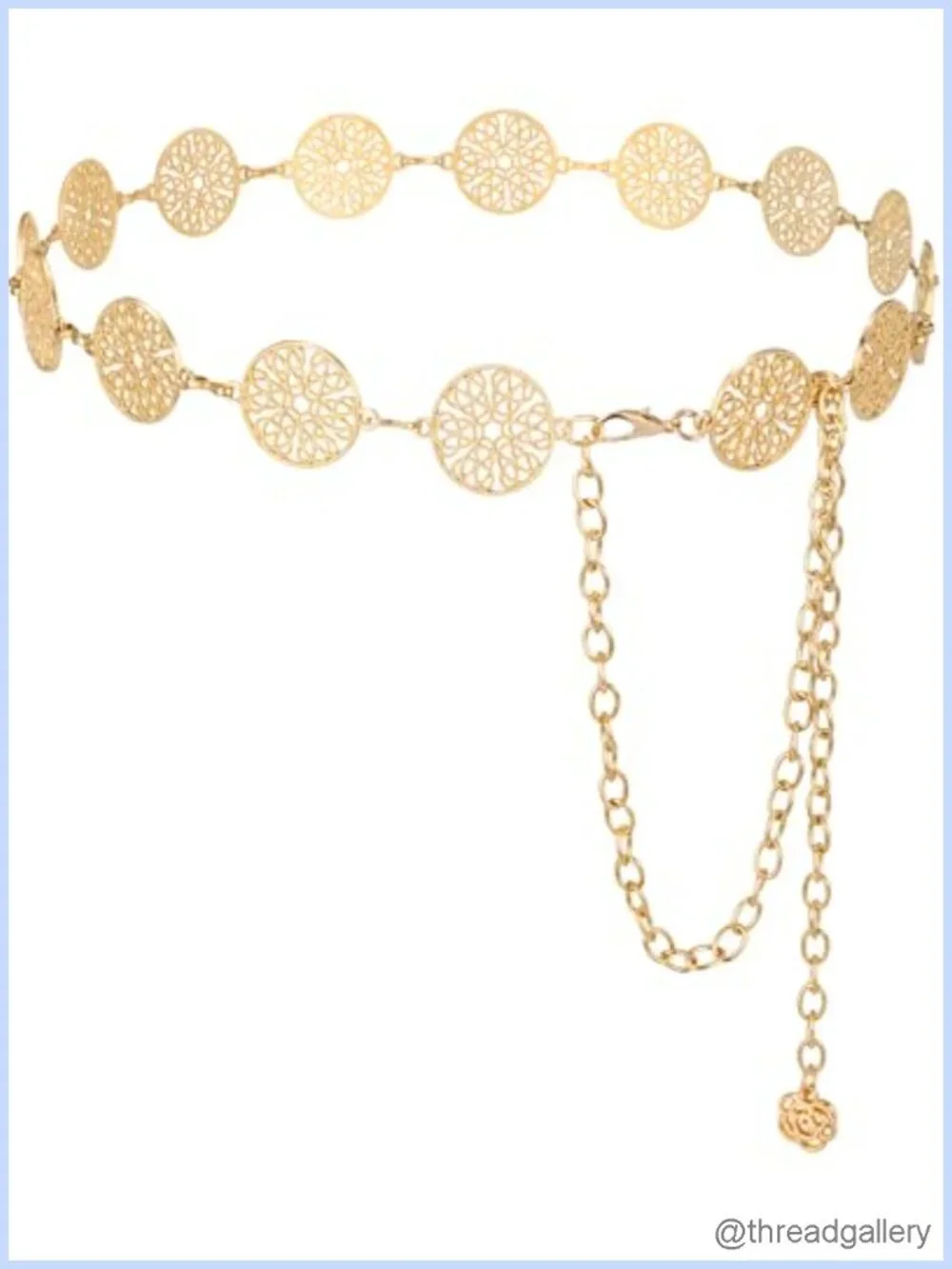 Gold Chain Belt Women Metal Waist Chain Adjustable Fashion Body Link Belt